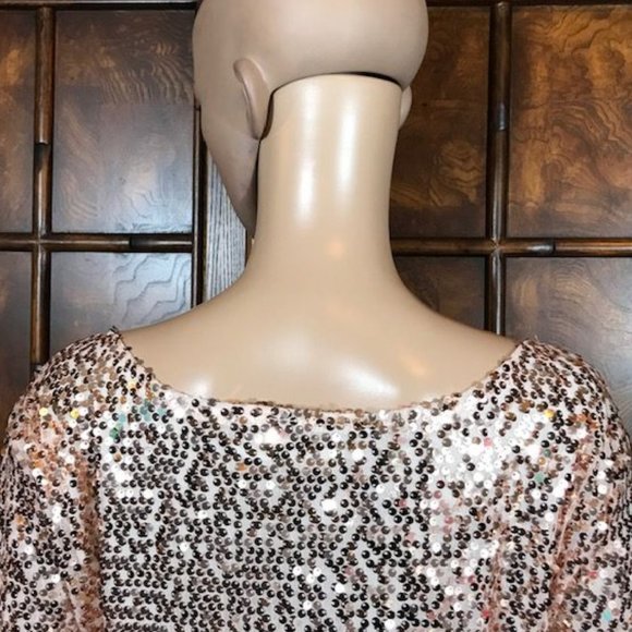 Rose Gold Sequin Bateau NeckTop - Picture 8 of 12
